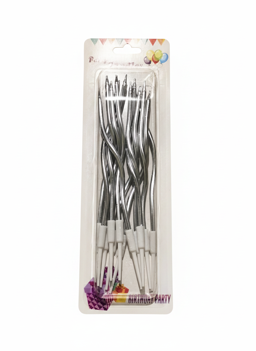 Silver Spiral Candles