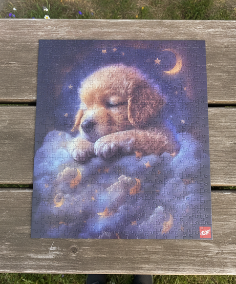 Sleeping Puppy on Clouds 300 Piece Art Puzzle