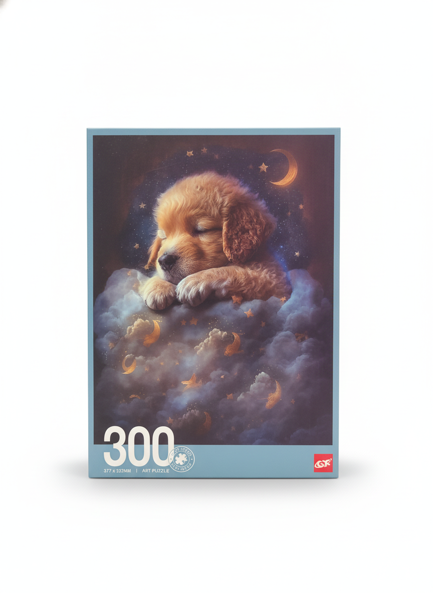 Sleeping Puppy on Clouds 300 Piece Art Puzzle