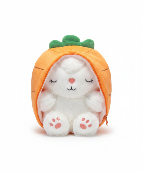 Sleepy Bunny in Carrot Pouch Plush Toy