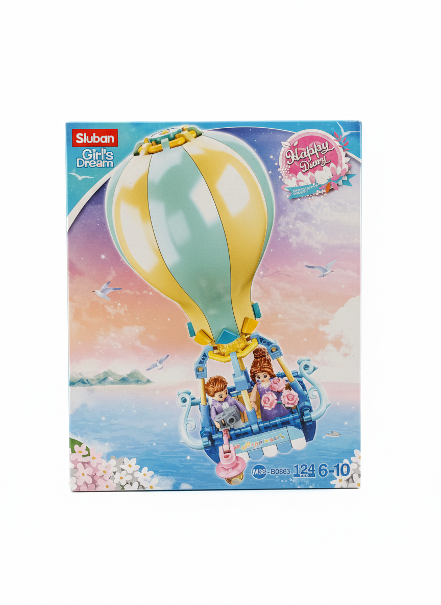 Sluban Girl's Dream Happy Diary Honey Moon Travel Hot Air Balloon Building Set
