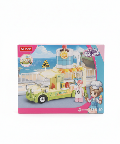 Sluban Girl's Dream Milk Tea Truck Building Blocks Set