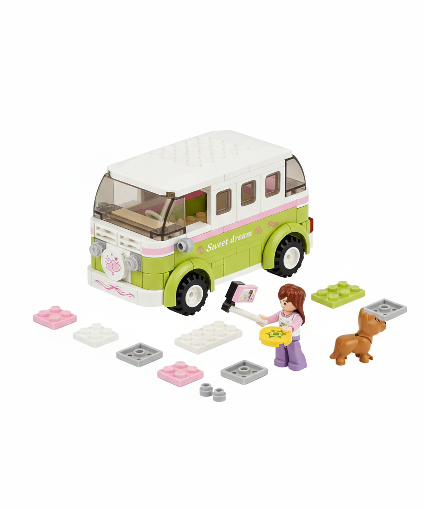Sluban Girl's Dream Sweet Dream Camper Van Building Blocks Set