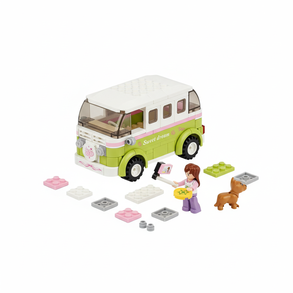 Sluban Girl's Dream Sweet Dream Camper Van Building Blocks Set