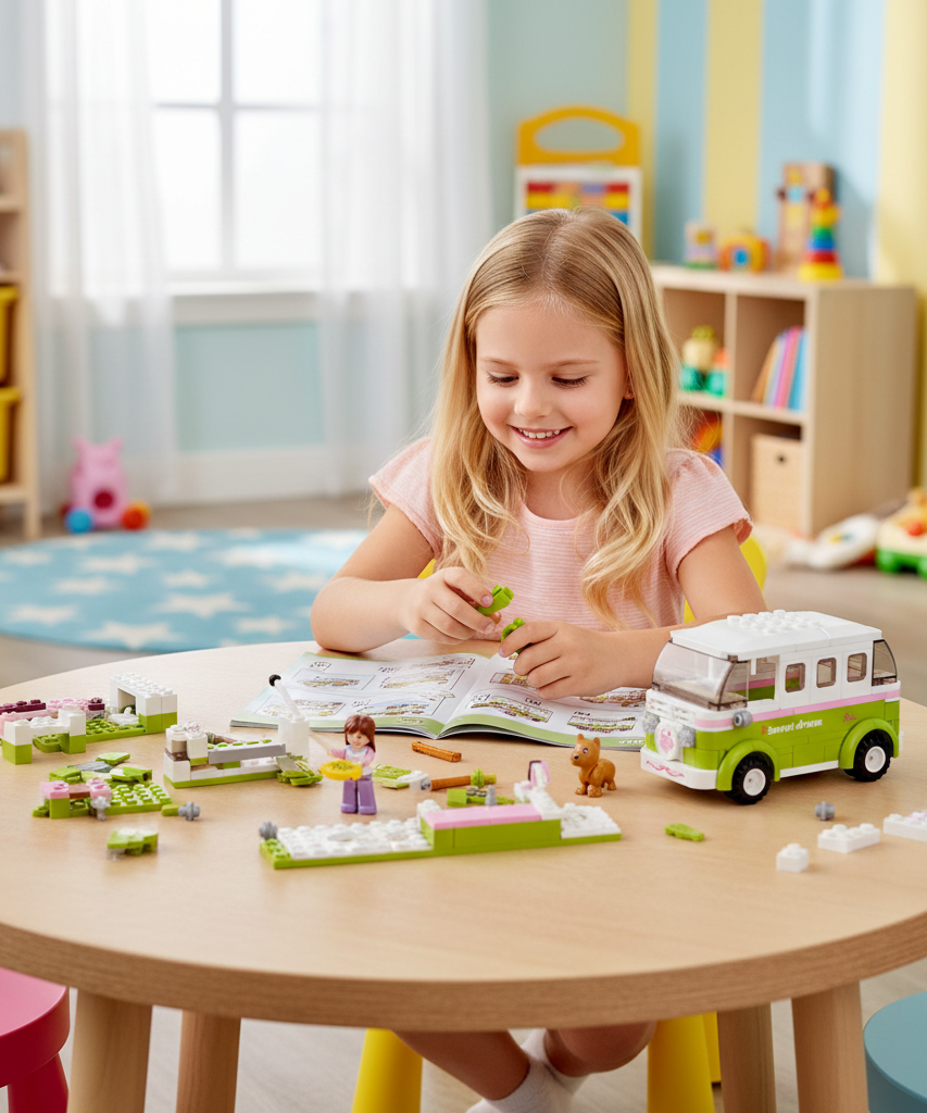 Sluban Girl's Dream Sweet Dream Camper Van Building Blocks Set
