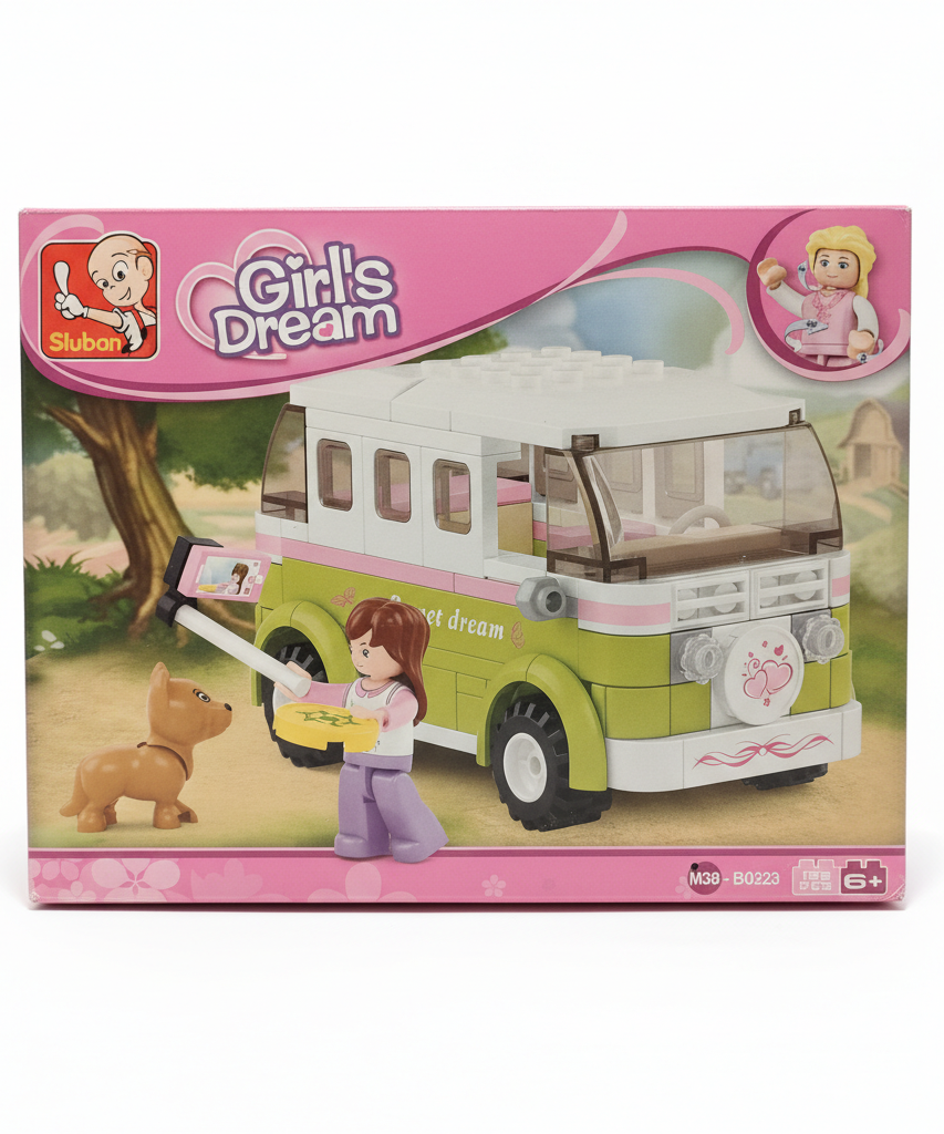 Sluban Girl's Dream Sweet Dream Camper Van Building Blocks Set