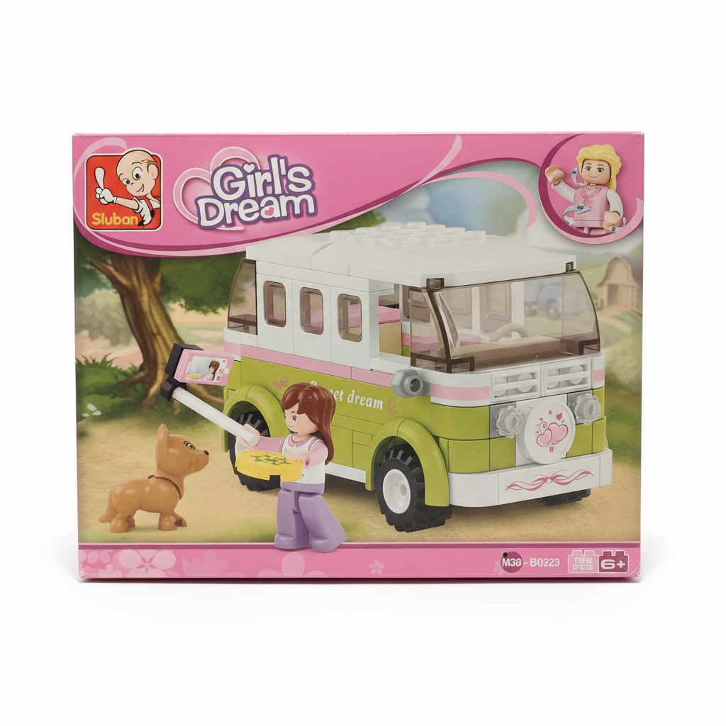 Sluban Girl's Dream Sweet Dream Camper Van Building Blocks Set