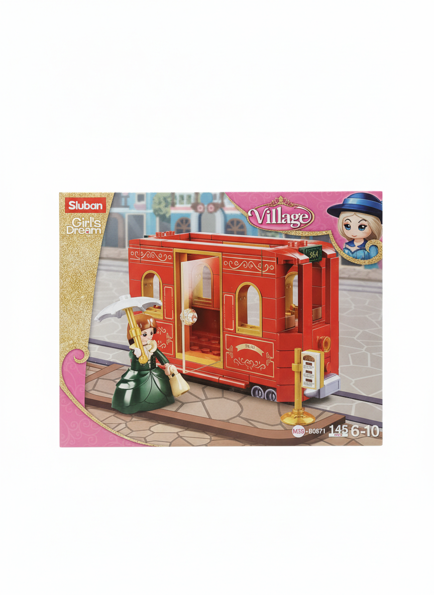 Sluban Girl's Dream Village Tram Building Set