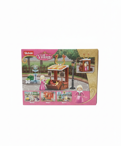 Sluban Village Fruit Stall and Fountain Building Blocks Set