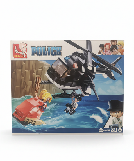 Sluban Police Rescue Helicopter and Boat Building Set M38-B0651