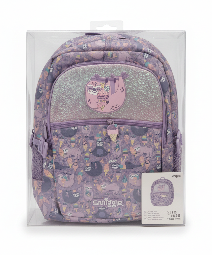 Smiggle Sloth & Ice Cream Glitter Backpack