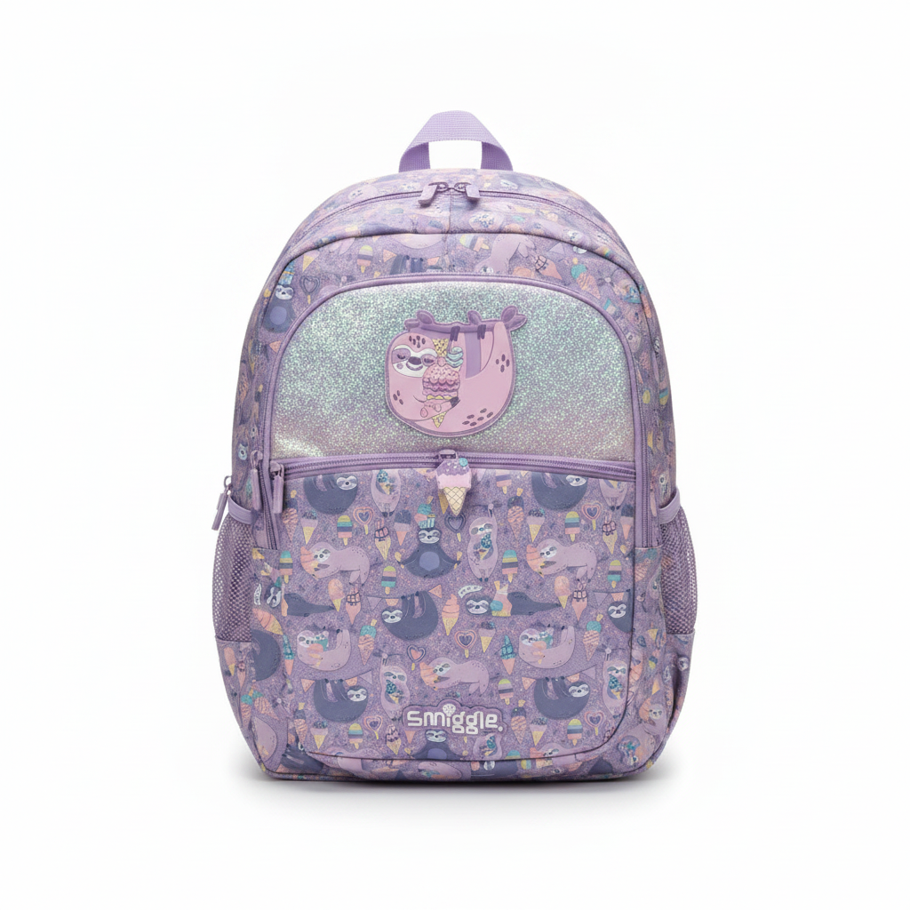 Smiggle Sloth & Ice Cream Glitter Backpack