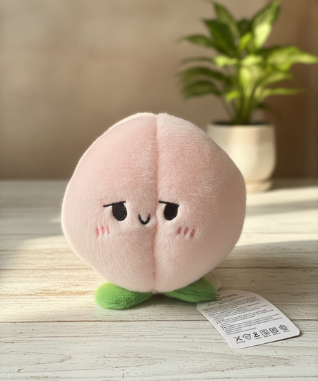 Smirking Peach Plushie Charm (15cm)