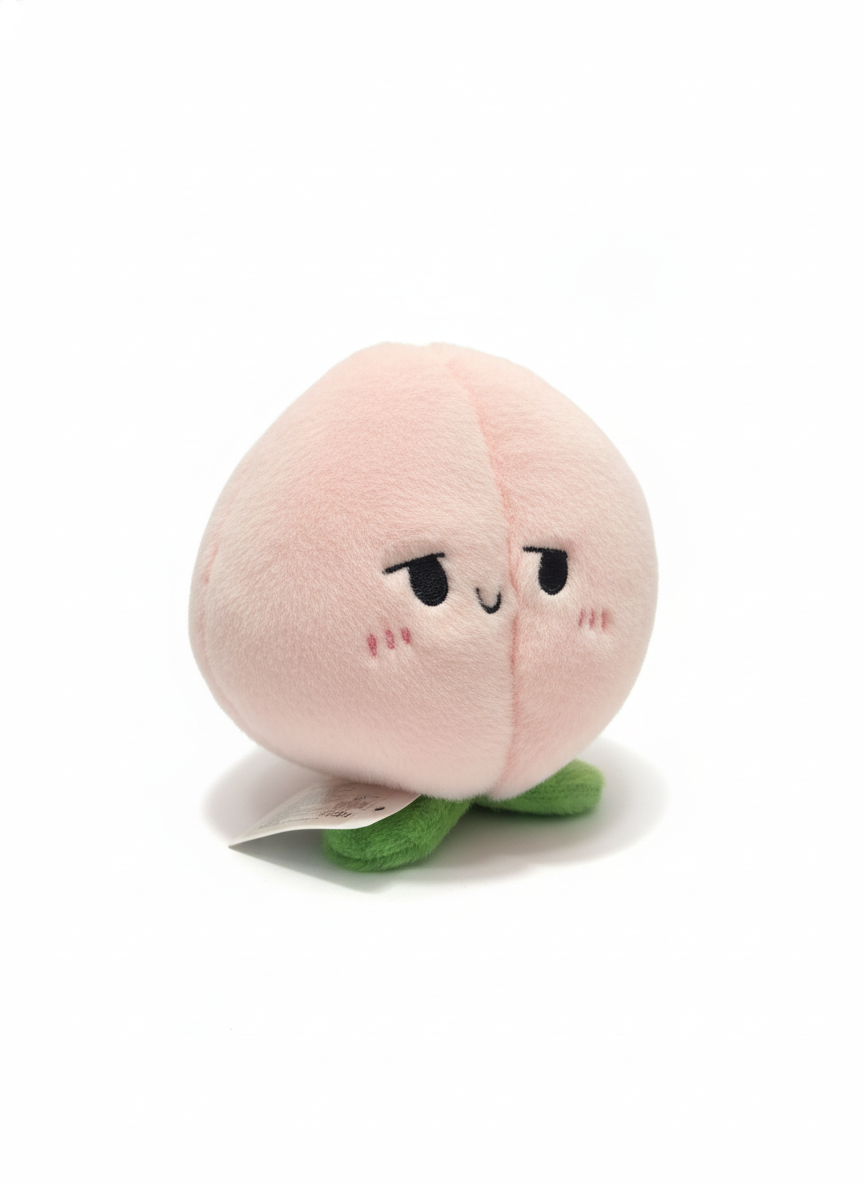 Smirking Peach Plushie Charm