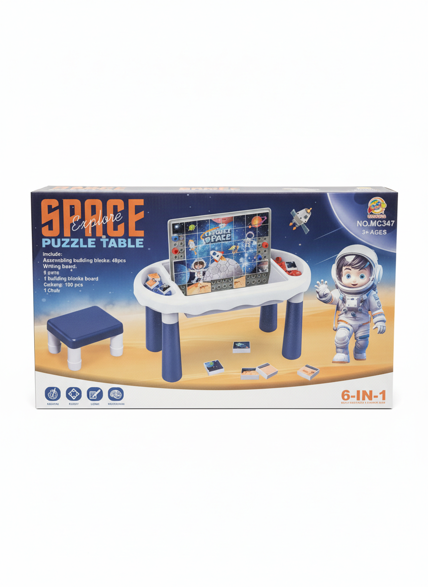 Space Explore Puzzle Table 6-in-1 Multi-functional Learning Desk