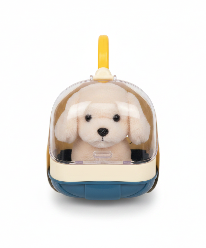 Sparkle Puppy Plush in Portable Pet Carrier