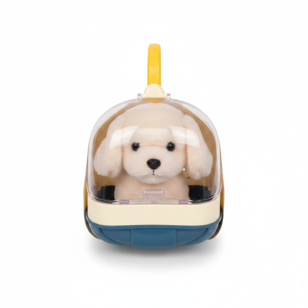 Sparkle Puppy Plush in Portable Pet Carrier