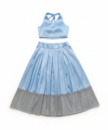 Sparkling Sky Blue Two-Piece Dress-Up Set
