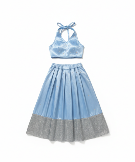 Sparkling Sky Blue Two-Piece Dress-Up Set