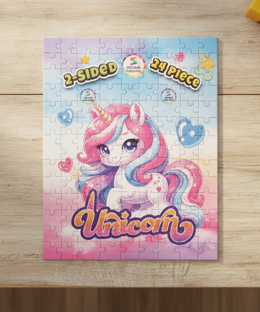 Spectrum Publishing 2-Sided Unicorn 24 Piece Puzzle
