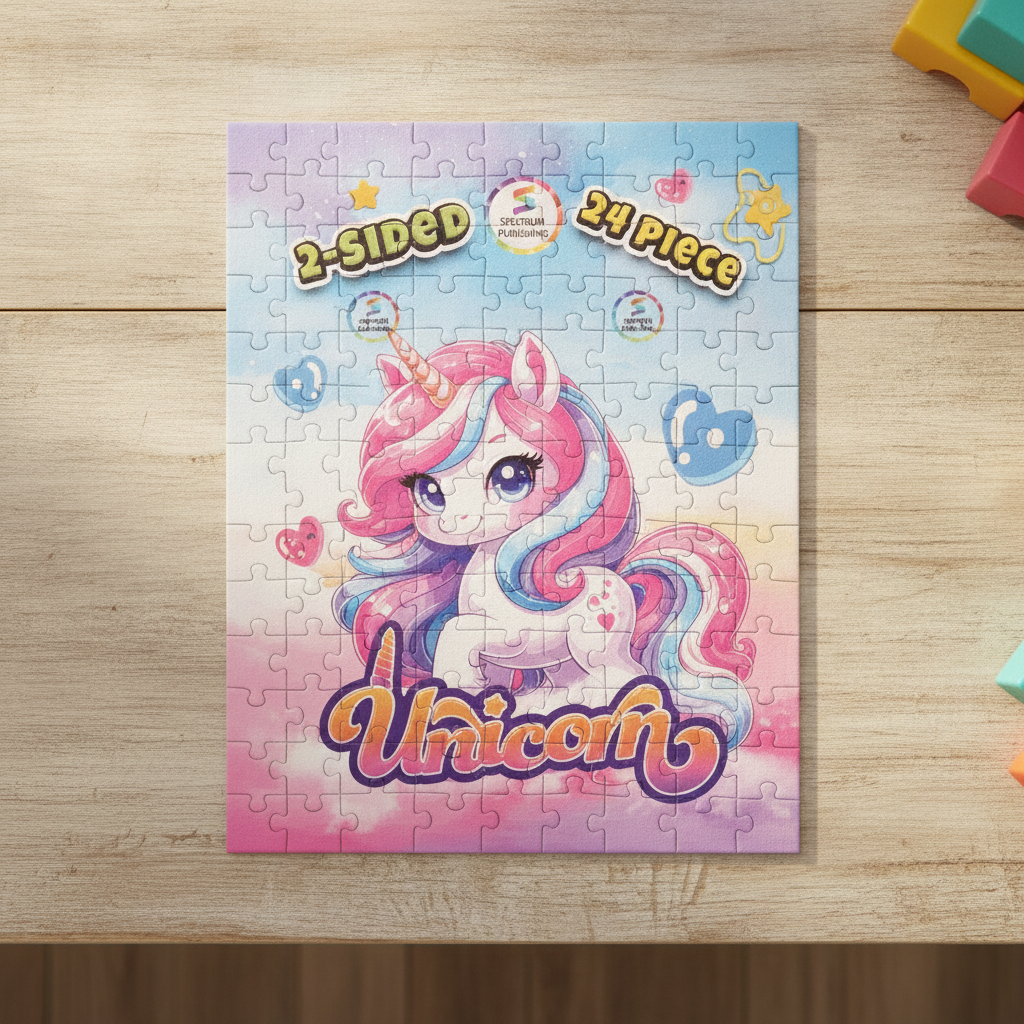 Spectrum Publishing 2-Sided Unicorn 24 Piece Puzzle