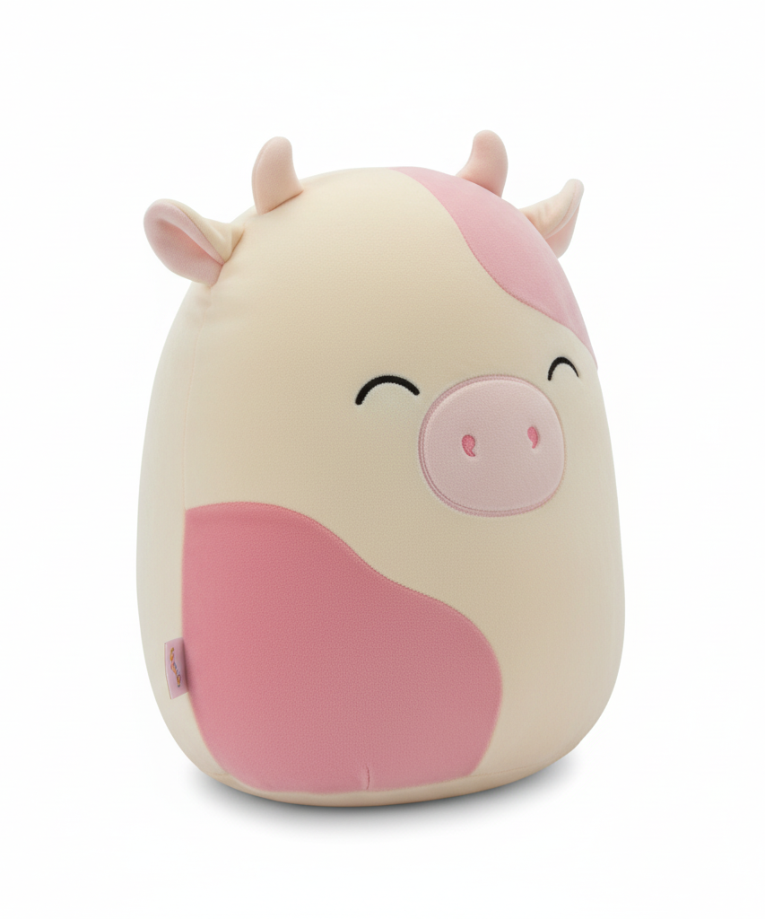 Squishmallows Pink and Cream Spotted Cow Plush