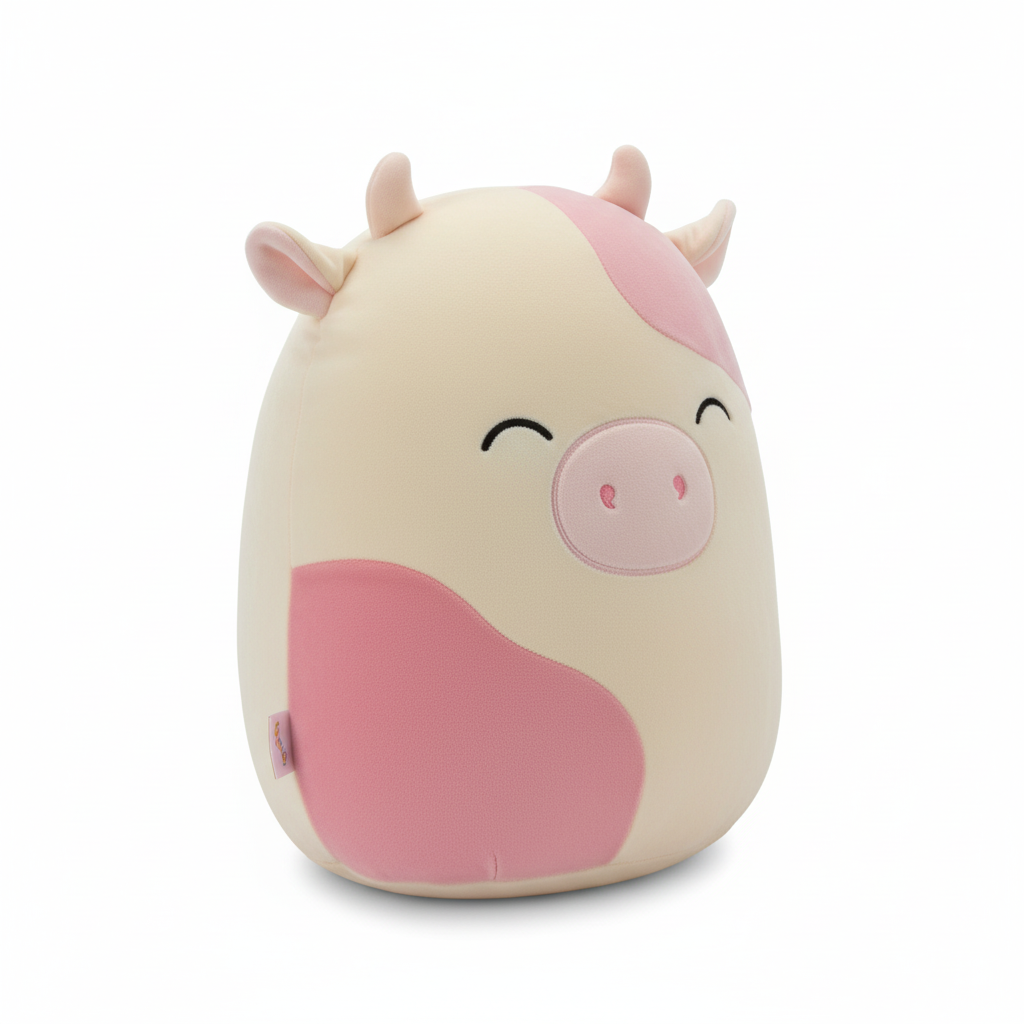 Squishmallows Pink and Cream Spotted Cow Plush