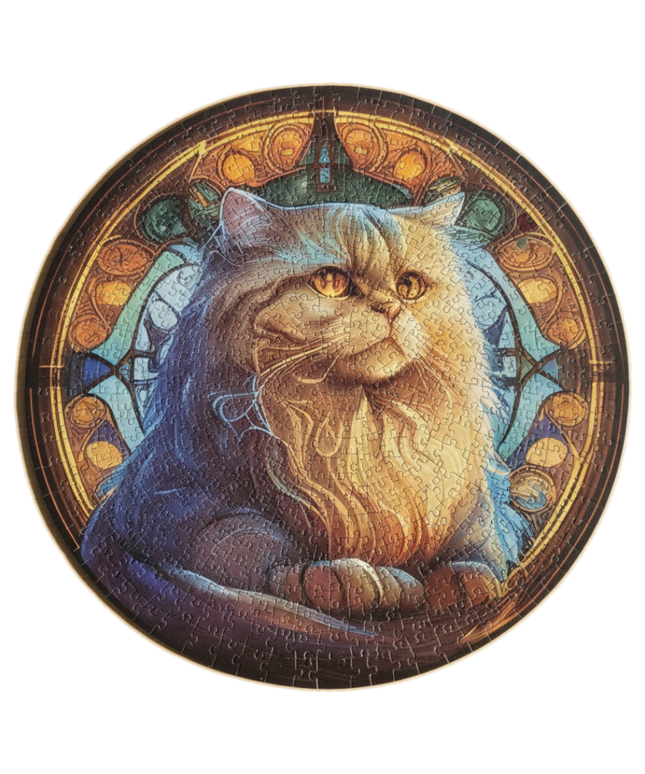 Stained Glass Cat 1000 Piece Jigsaw Puzzle