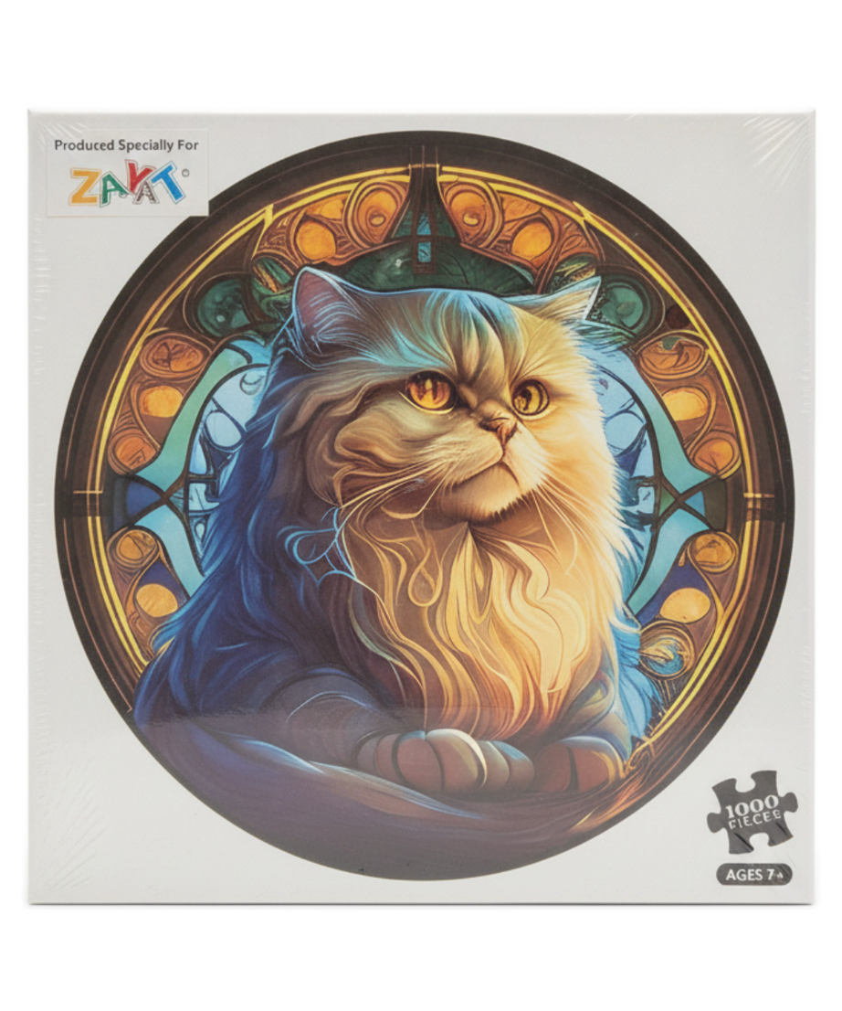 Stained Glass Cat 1000 Piece Jigsaw Puzzle