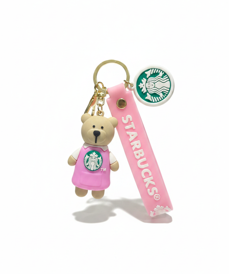 Starbucks Bearista Bear & Logo Keychain