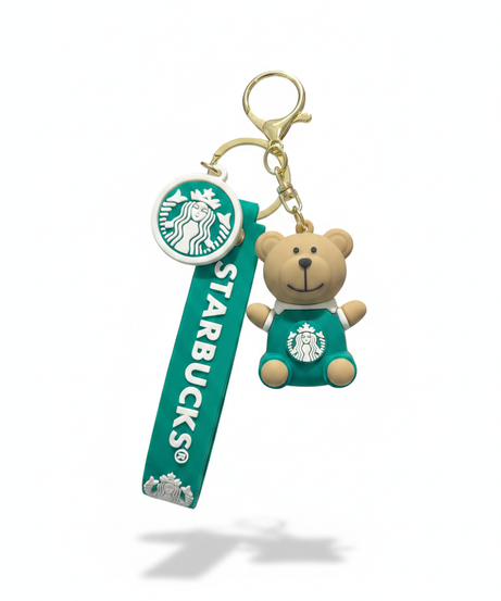 Starbucks Bearista Bear & Siren Logo Keychain