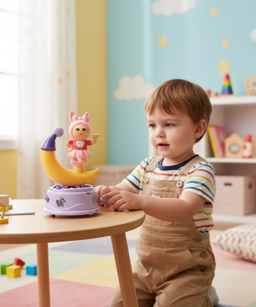 Sweet Bunny on Crescent Moon Musical Toy