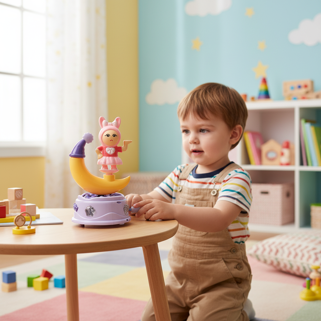 Sweet Bunny on Crescent Moon Musical Toy