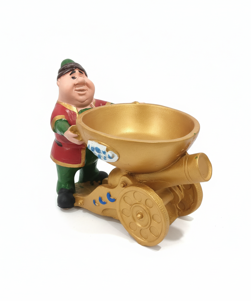 Traditional Character Golden Cannon Display Bowl