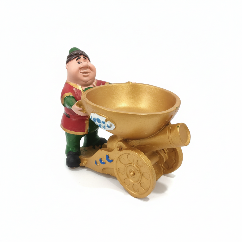Traditional Character Golden Cannon Display Bowl