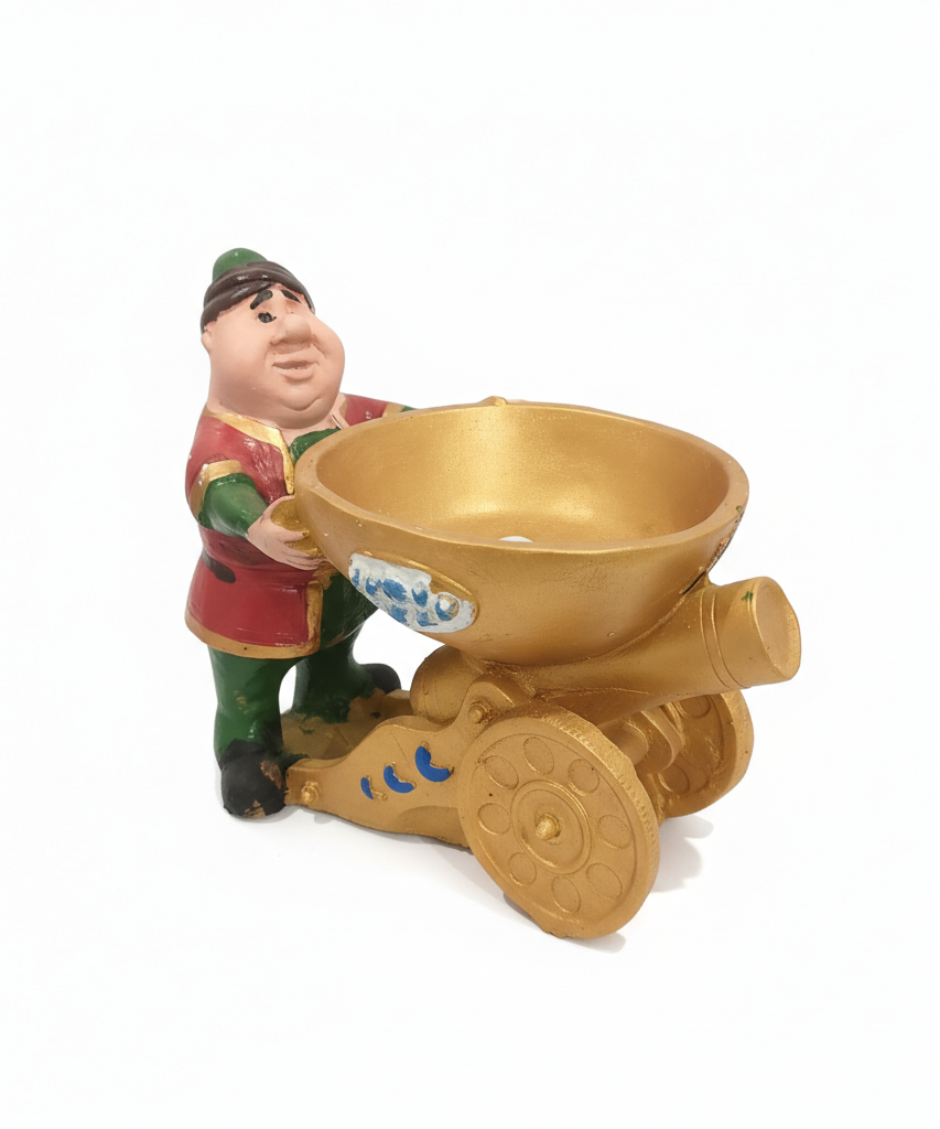 Traditional Character Golden Cannon Display Bowl