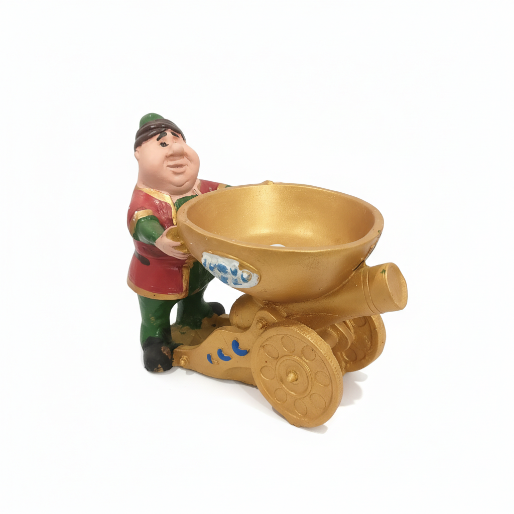 Traditional Character Golden Cannon Display Bowl