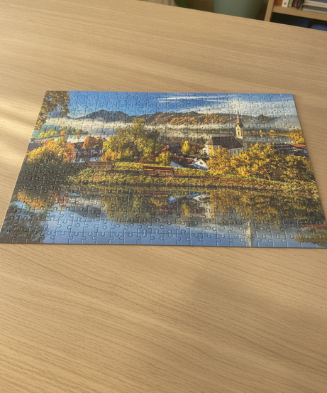Trefl 1000 Piece Panorama Jigsaw Puzzle - Autumn Lakeside Village
