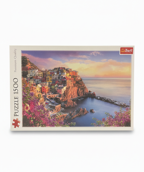 Trefl Premium Quality Puzzle 1500: Vibrant Coastal Town Sunset