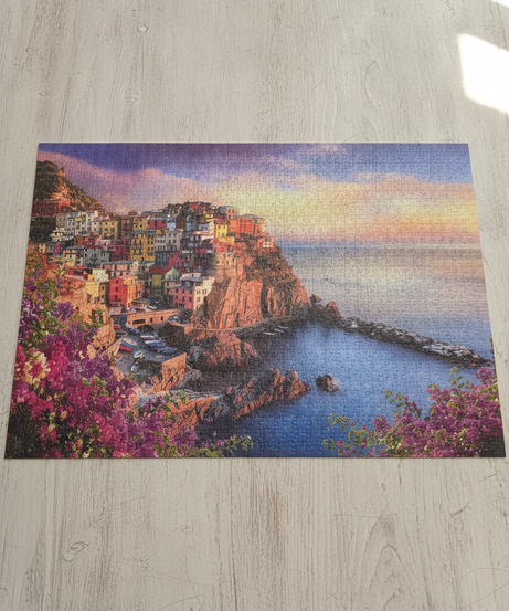 Trefl Premium Quality Puzzle 1500: Vibrant Coastal Town Sunset