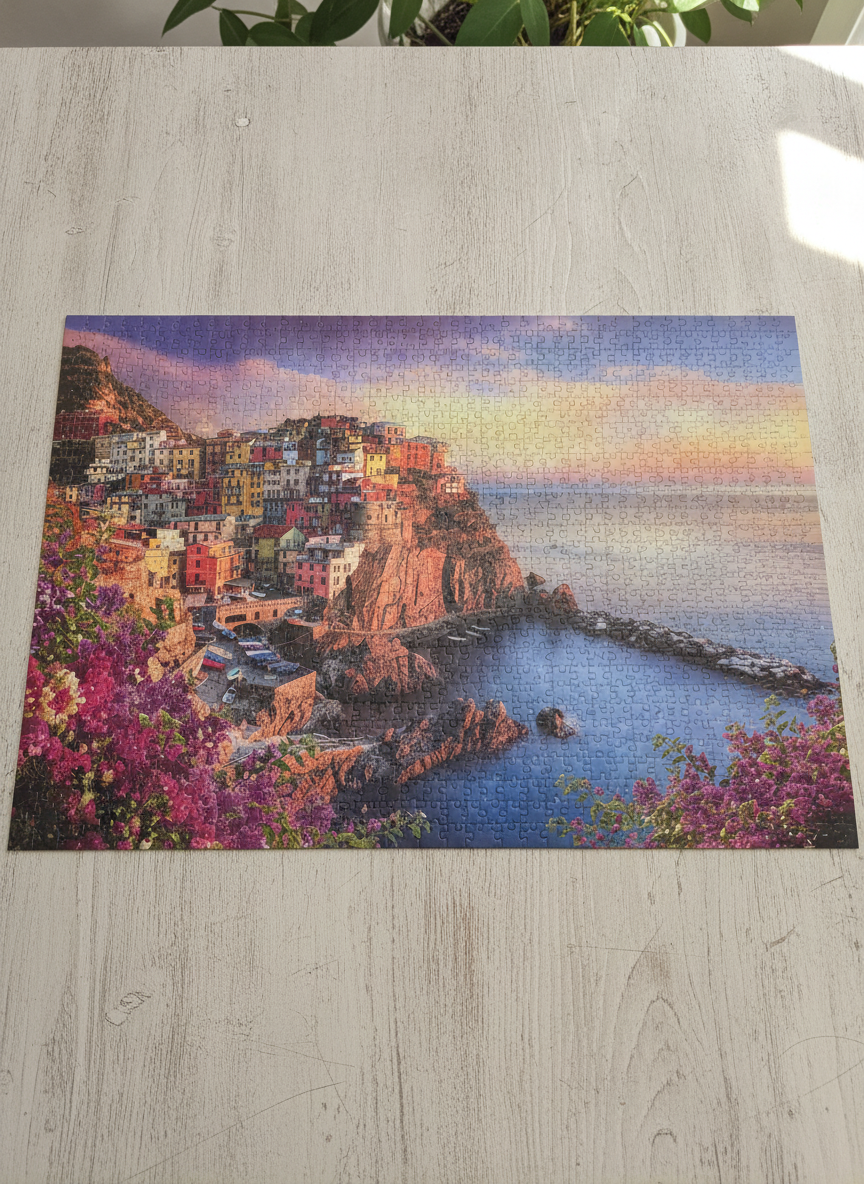 Trefl Premium Quality Puzzle 1500: Vibrant Coastal Town Sunset