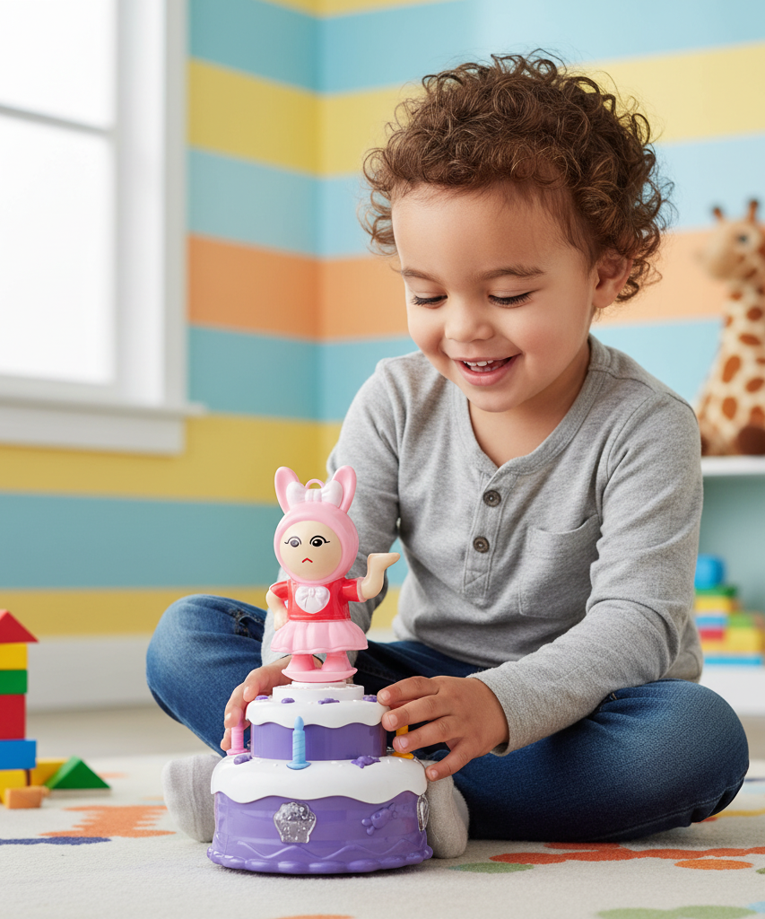 Twirling Bunny Birthday Cake Toy