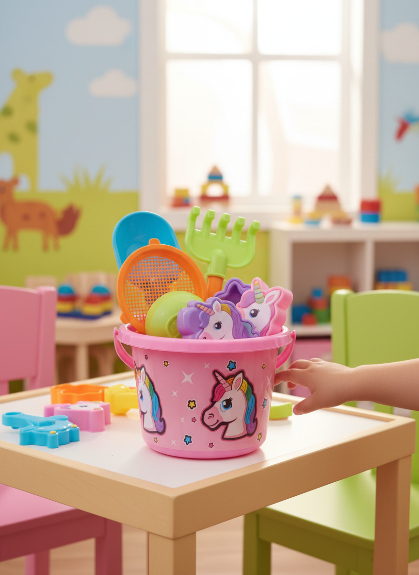 Unicorn Beach Bucket & Sand Toy Set