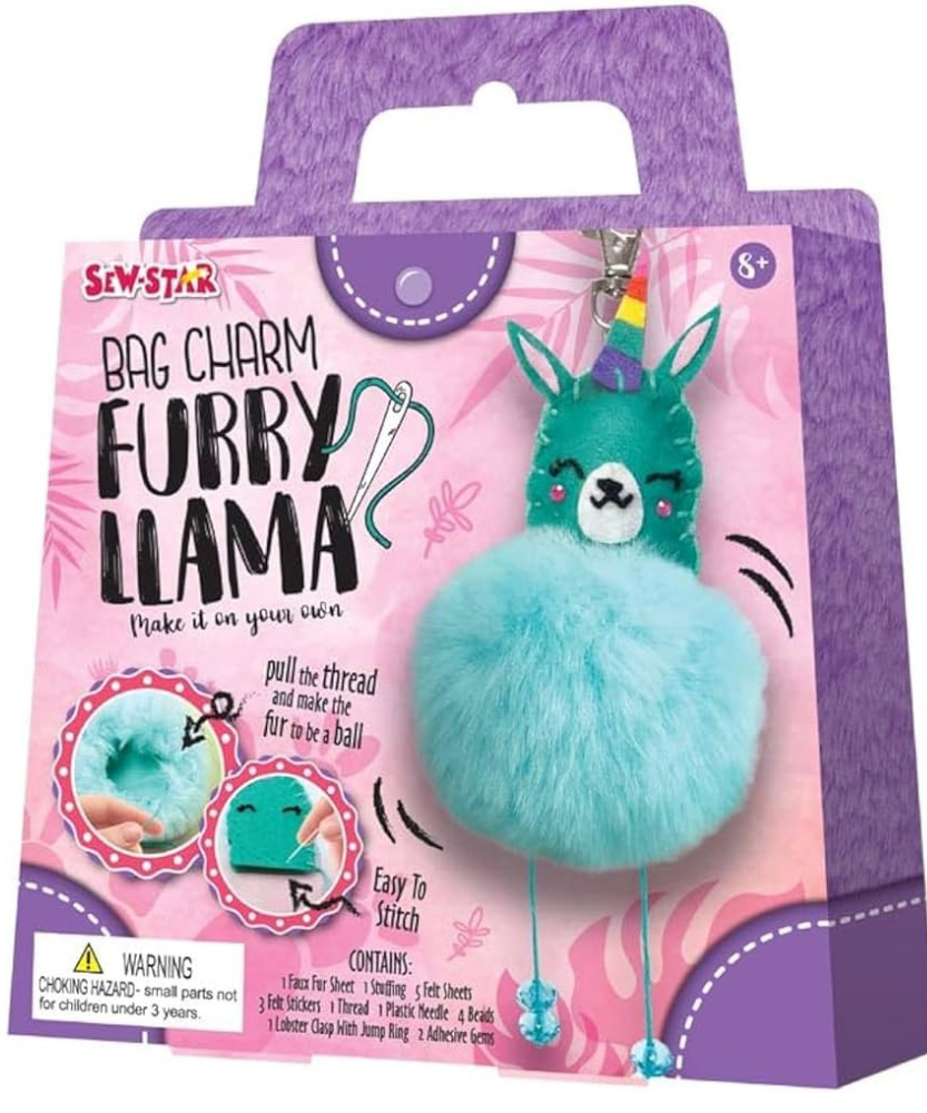 Sew-Star Bag Charm Furry Llama Craft Kit