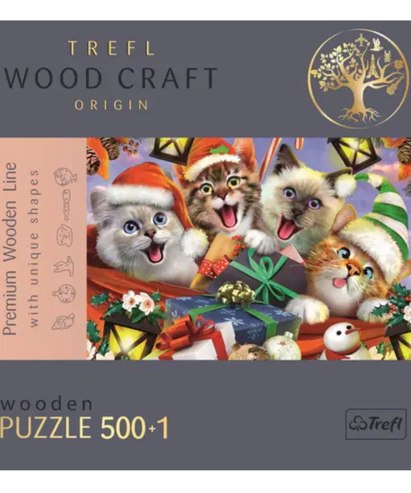 Trefl Wood Craft Origin Premium Wooden Puzzle 500+1 - Vintage Music Collage