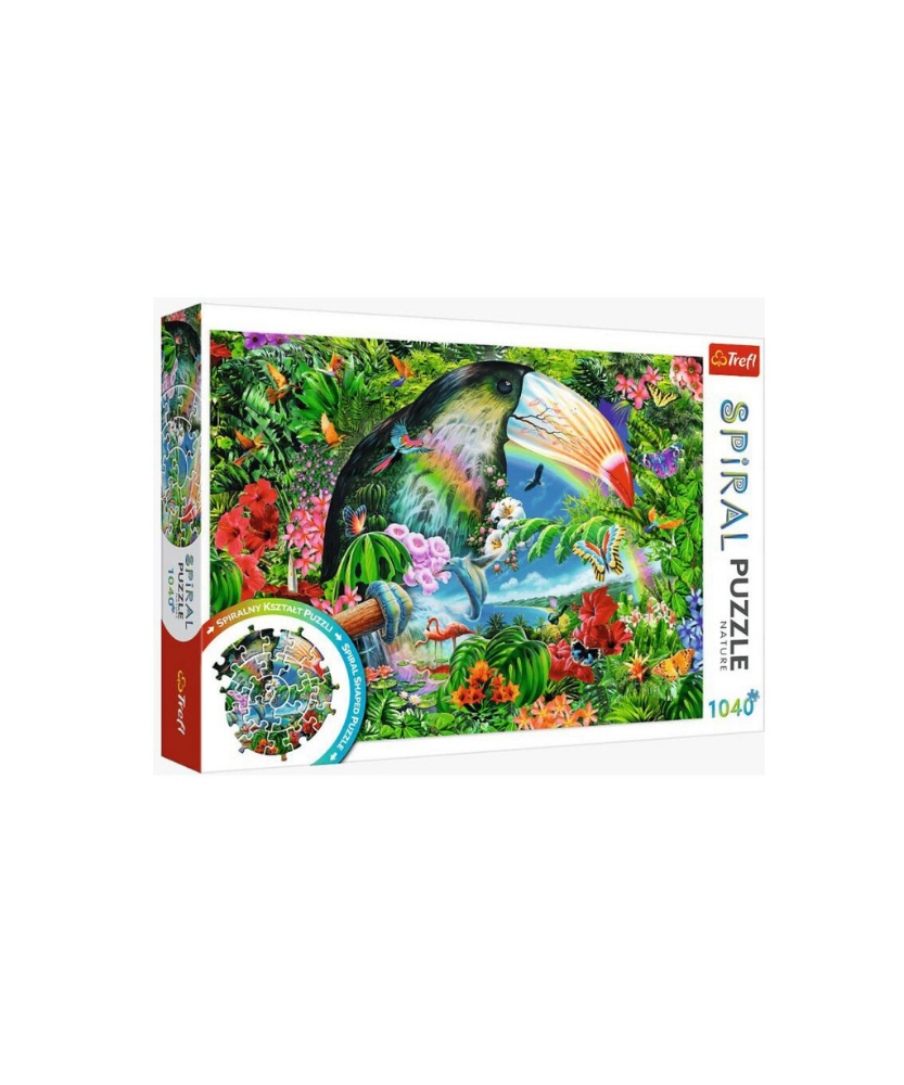 Trefl Spiral Puzzle Nature - Toucan & Rainforest, 1040 Pieces