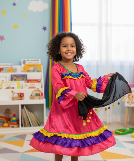 Girl Peasant Pink Costume