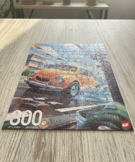 Whimsical Orange Beetle Water Splash Art Puzzle