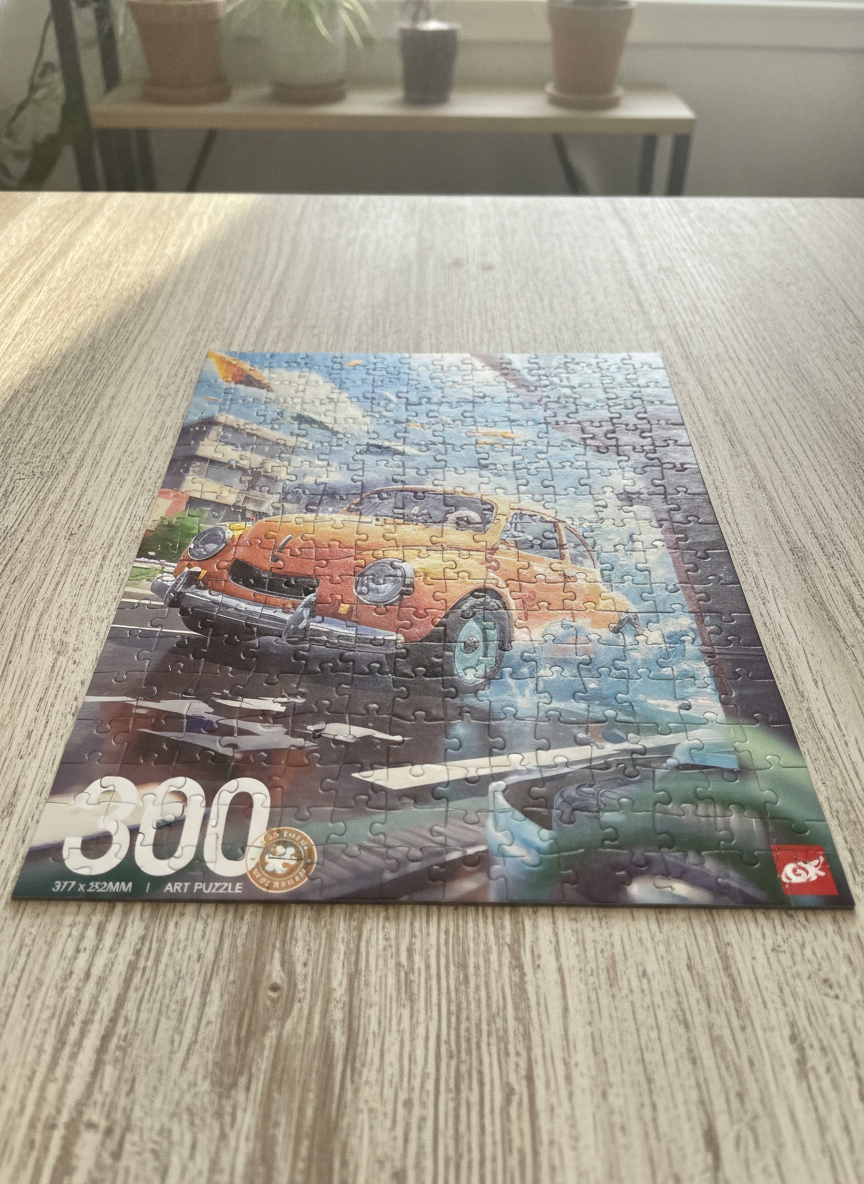 Whimsical Orange Beetle Water Splash Art Puzzle