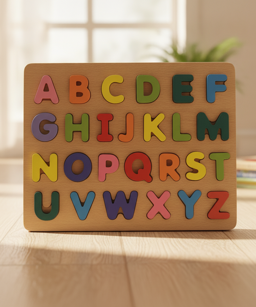Wooden Alphabet Letter Puzzle Board